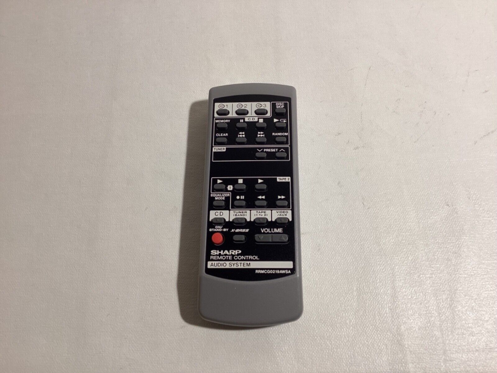 Original Sharp RRMCG0219AWSA  Remote Control for CD-BA Mini Component System