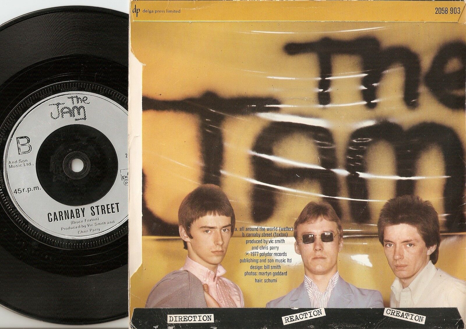 THE JAM ALL AROUND THE WORLD 45+PS 1977 MOD REVIVAL WHO WELLER DELGA 1st PRESS