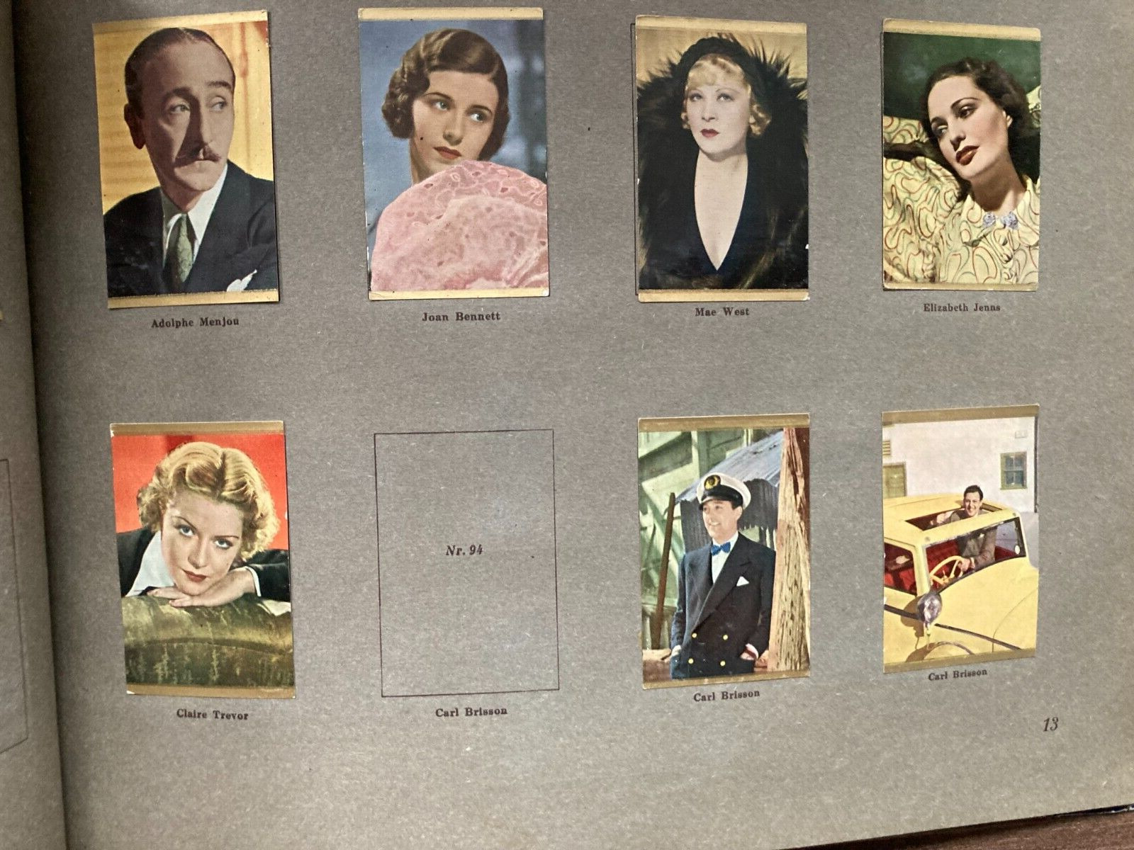 1954 Danish Film Series - Incomplete Collector's Album - 70% Complete - Patina!