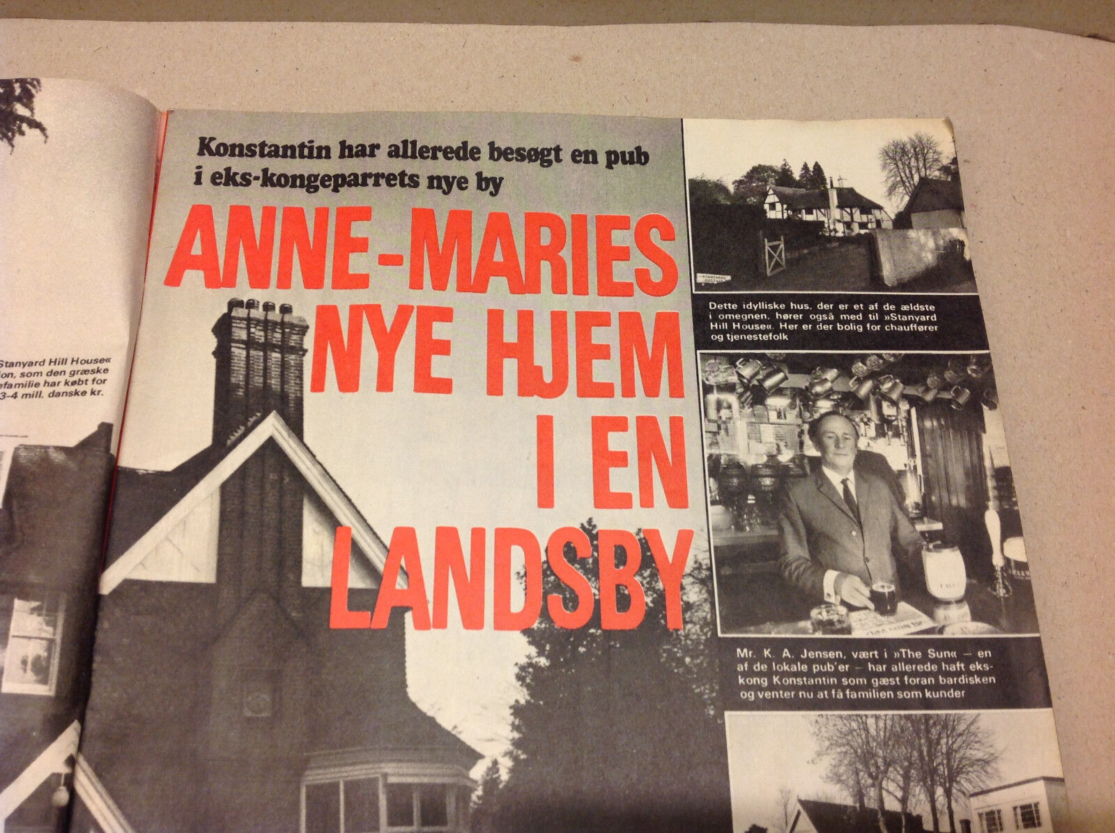 QUEEN ANNEMARIE KING CONSTANTINE GREECE STANYARD HILL HOUSE Danish Magazine 1973