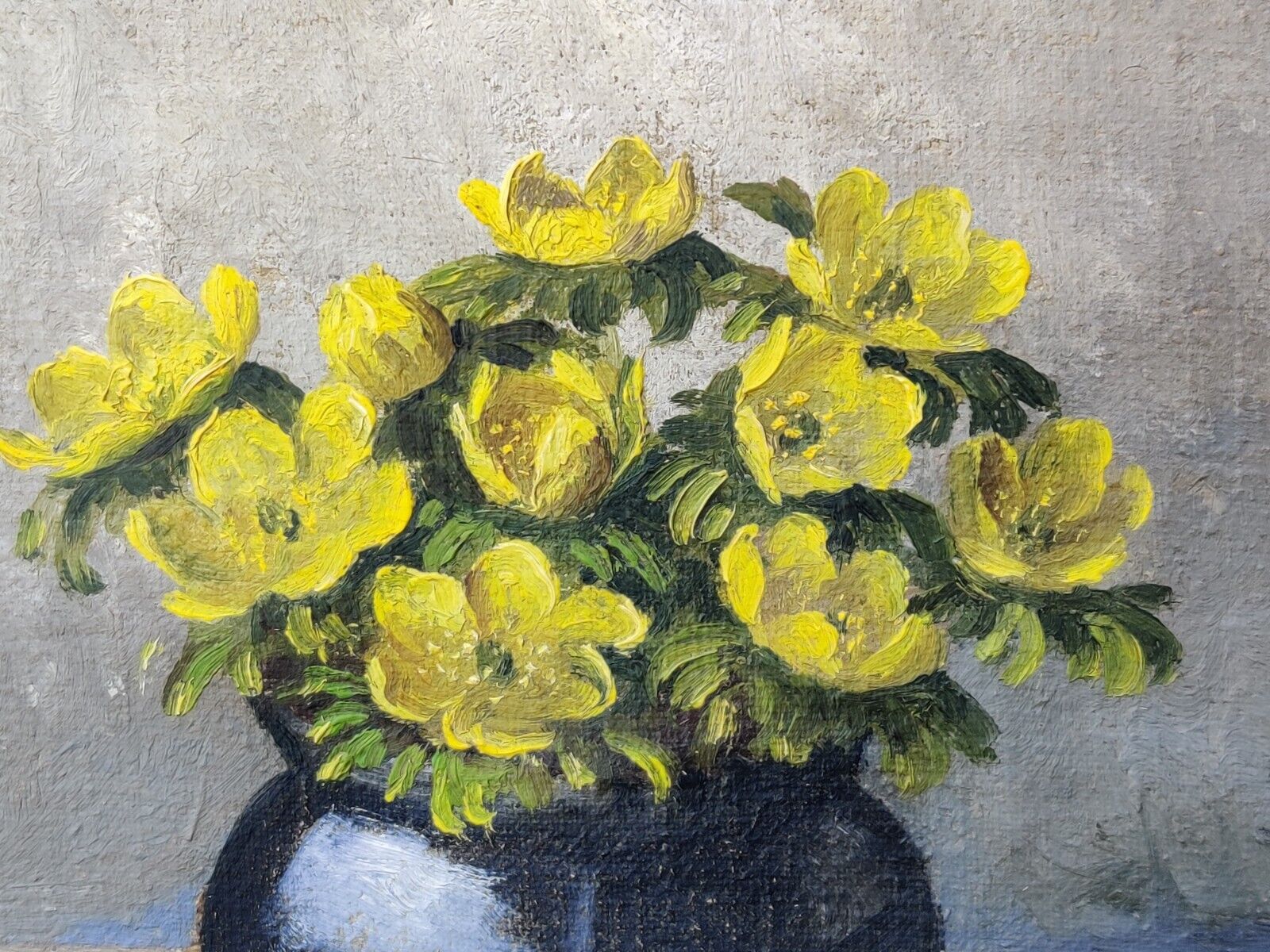 Ingrid Slot (1888-1978): YELLOW FLOWERS IN A VASE low shipping!!!