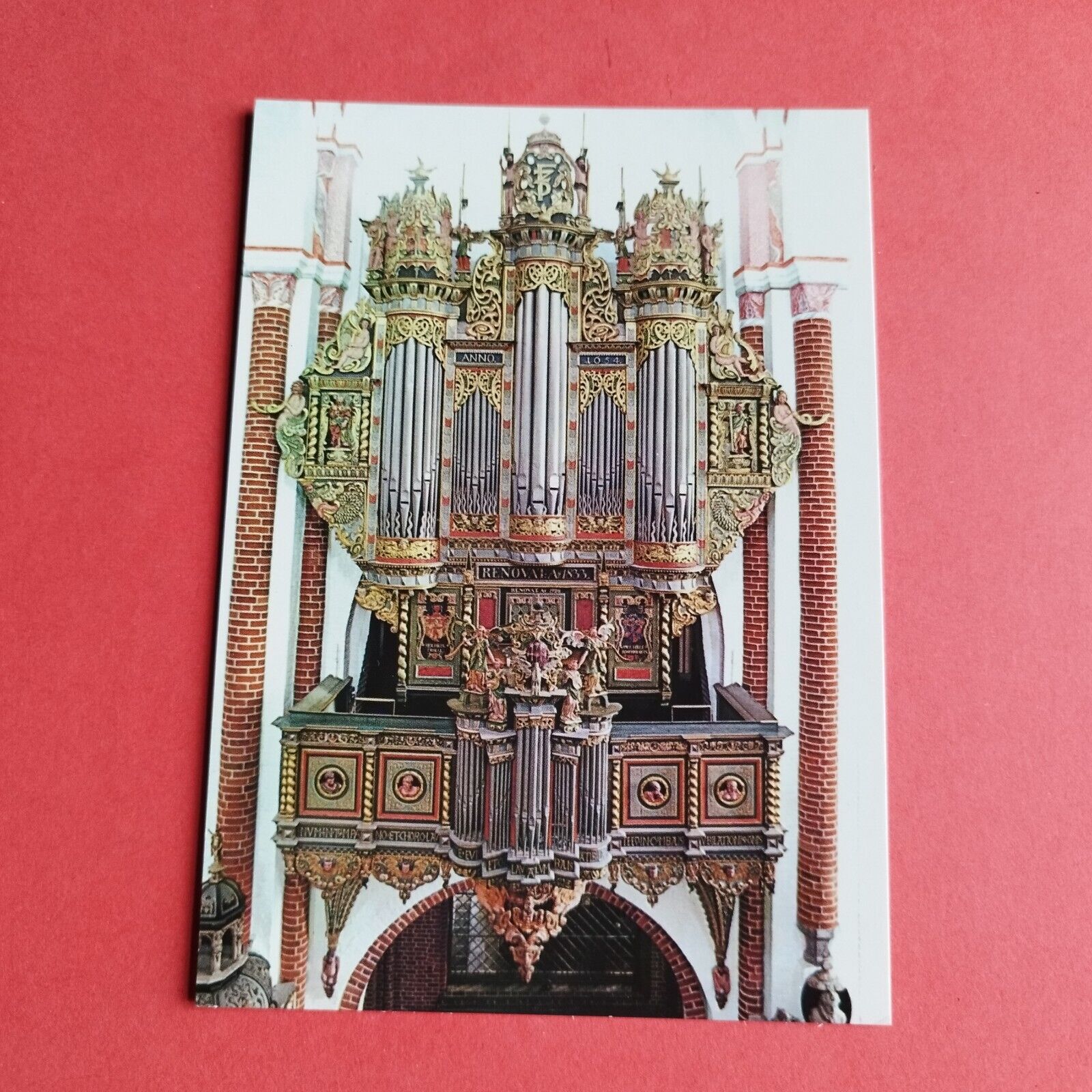 Vintage postcard. Denmark. Roskilde Cathedral.The Organ.