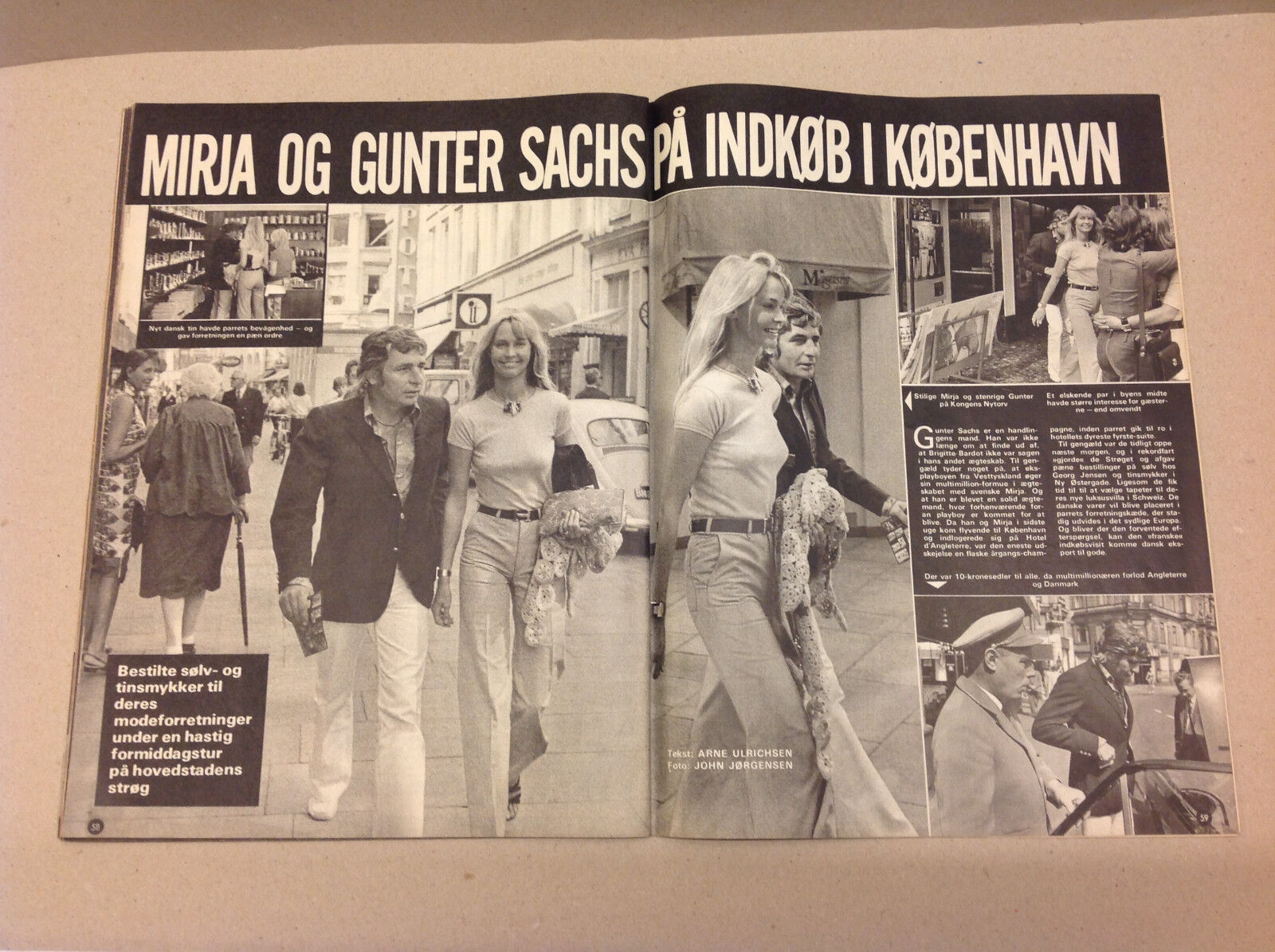 GUNTER SACHS +TOM BOGS +JACKIE KENNEDY ONASSIS VINTAGE VTG Danish Magazine 1972