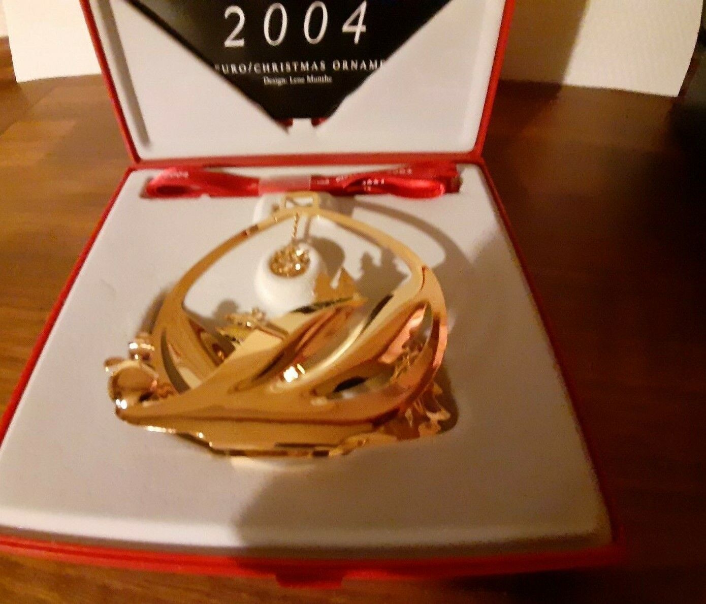 2004 Snowscape CHRISTMAS MOBILE 24 carat gold plated L Munthe GEORG JENSEN Box