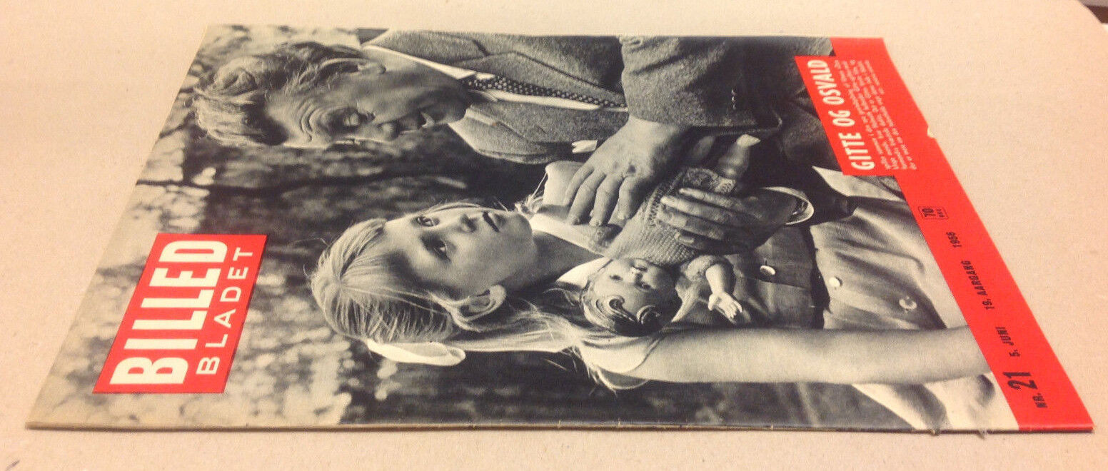 Gitte Henning or Hænning as Child Front Cover Danish Magazine Billed-Bladet 1956