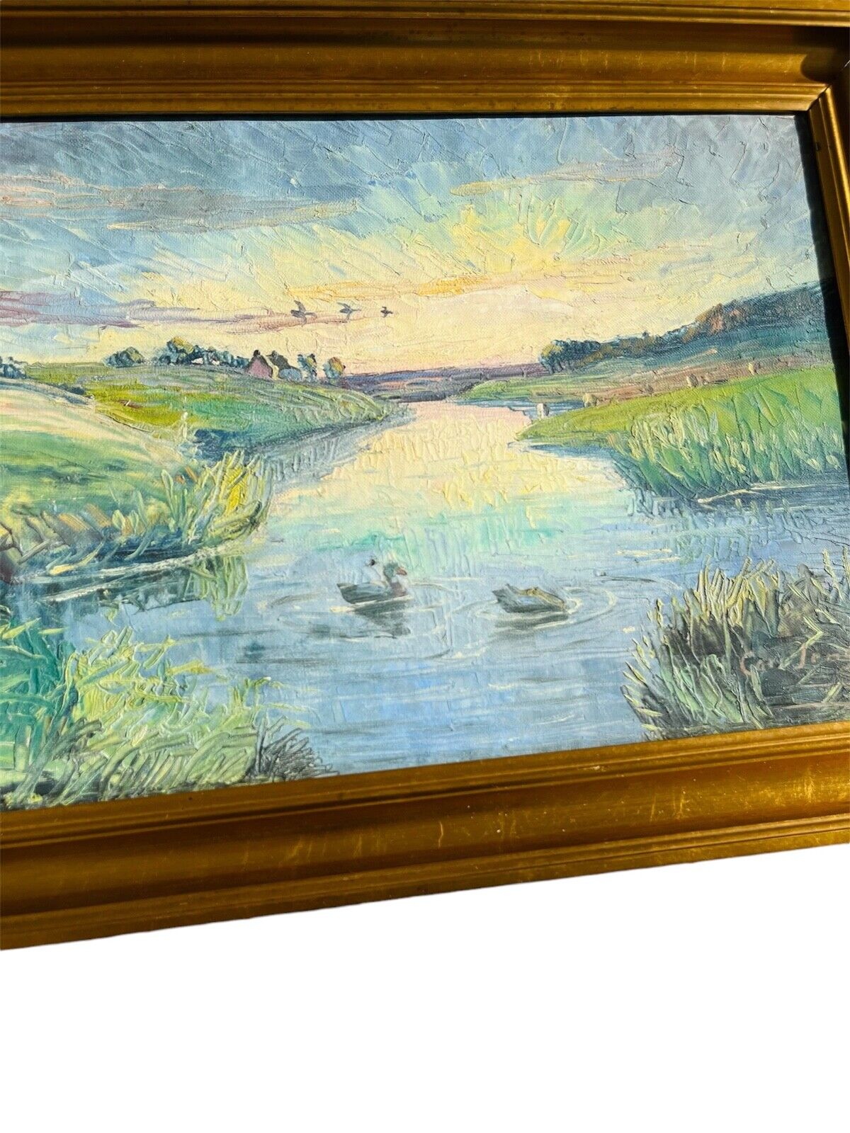 Beautiful 1920s Danish Antique Original Oil painting - Van Gogh meets Monet