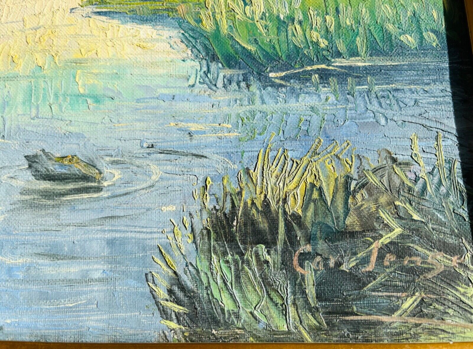 Beautiful 1920s Danish Antique Original Oil painting - Van Gogh meets Monet