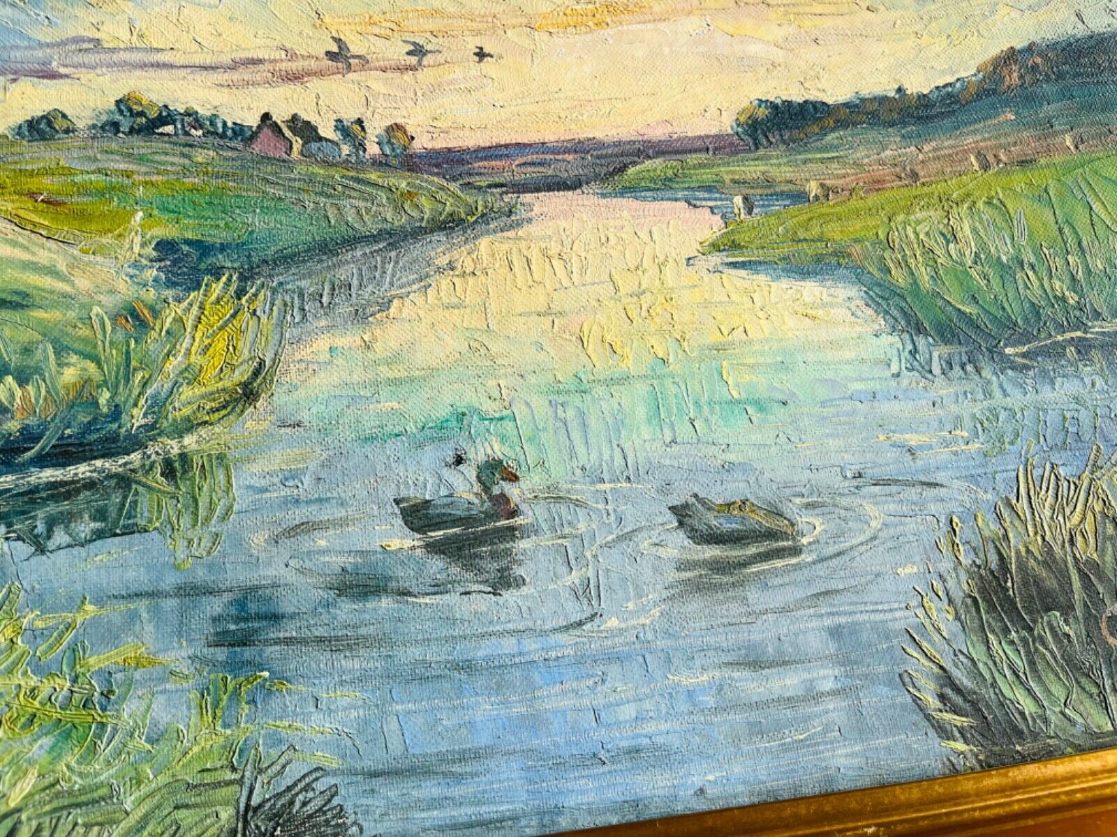 Beautiful 1920s Danish Antique Original Oil painting - Van Gogh meets Monet