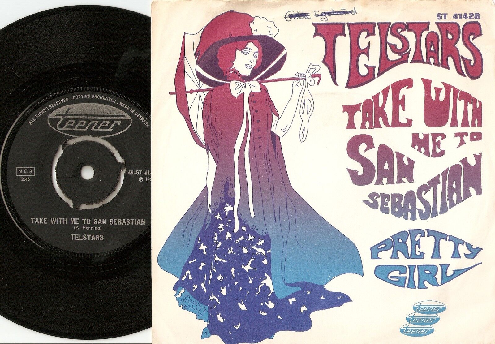 TELSTARS SAN SEBASTIAN  PRETTY GIRL DANISH 45+PS `68 MOD BEAT NORTHERN SOUL RB