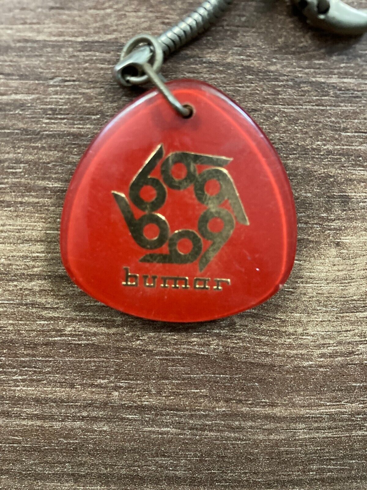 Vintage Bumar Keychain - Black and Red Double-Sided Design - Construction