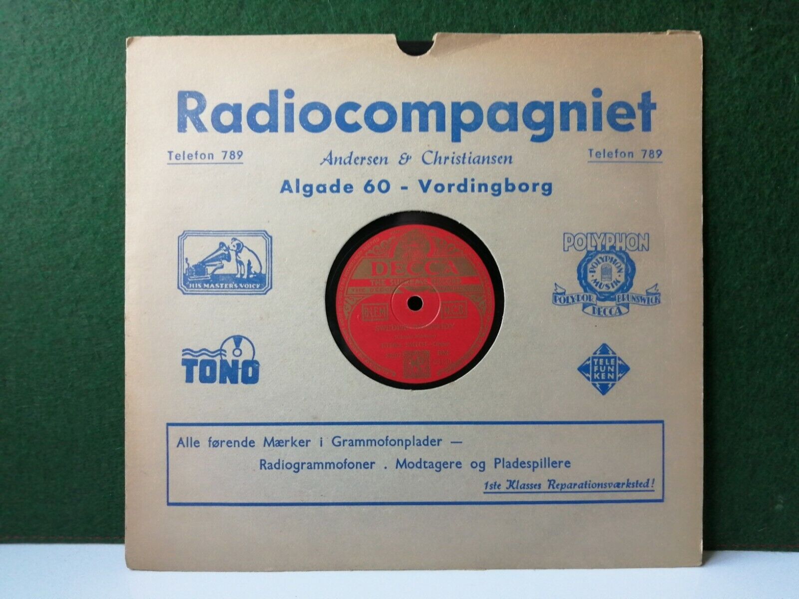 78 rpmETHEL SMITH  on organSwedish Rhapsody/Three Cornered Tune Decca UK