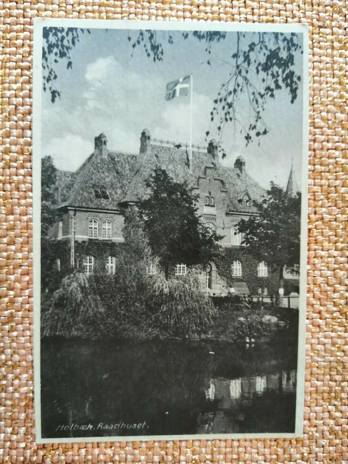 Vintage Danish postcardHolbækThe Town HallPosted in 1948