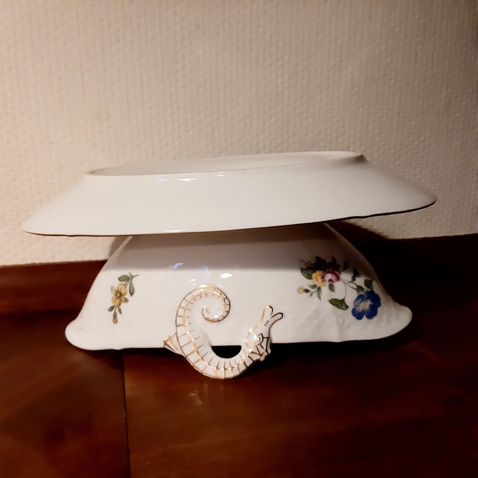 GRAVY BOAT w attached Underplate SAXON FLOWER Bing  Grondahl Royal Copenhagen 8