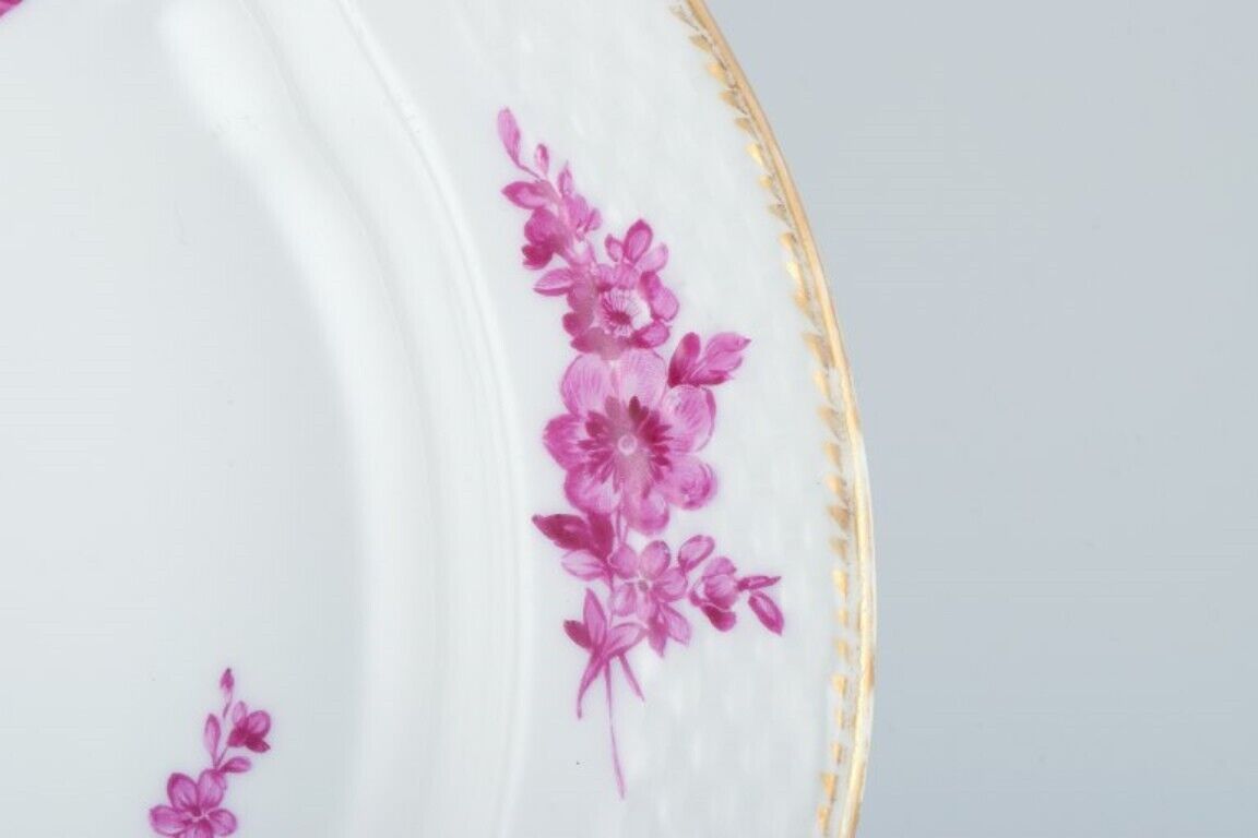 Royal Copenhagen large oval serving dish in porcelain with purple flowers