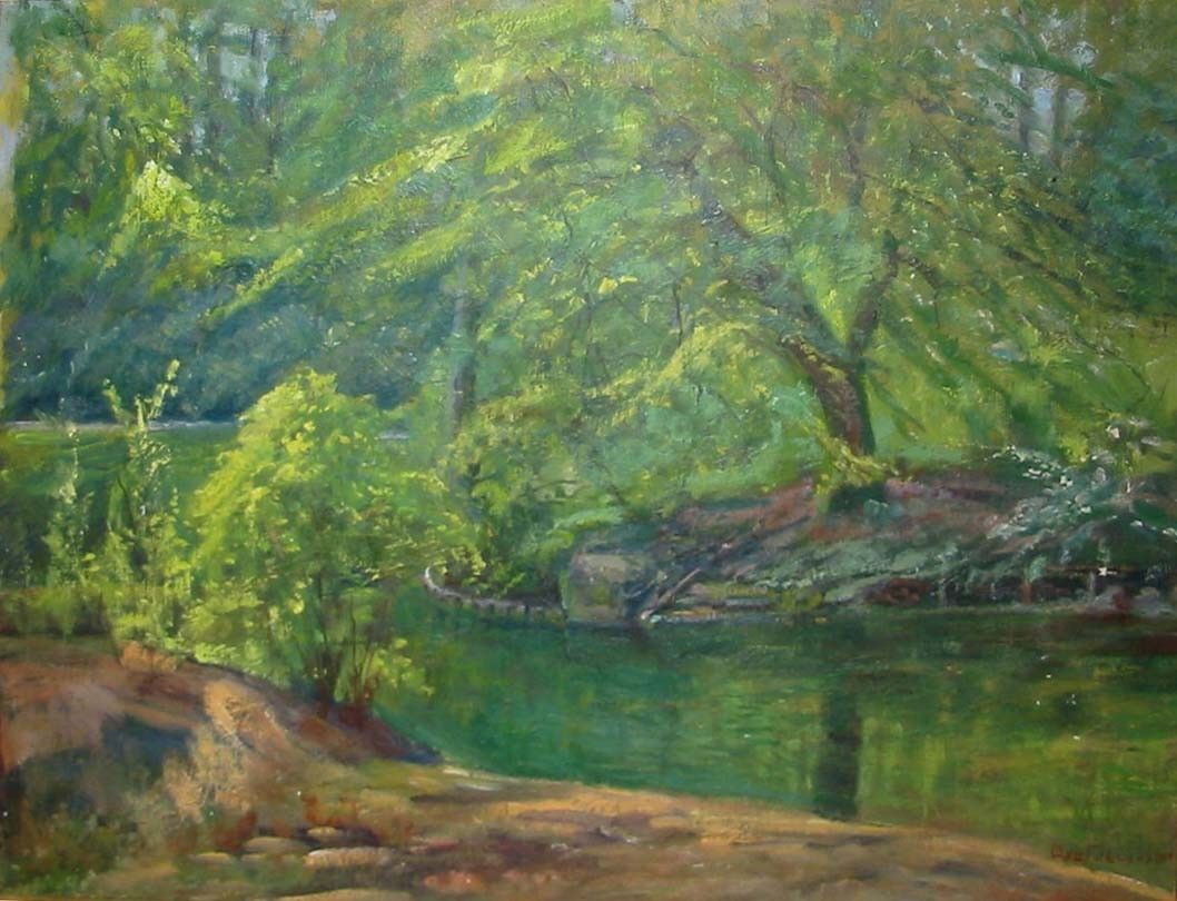 Axel Jacobsen (1896-1957): GREEN FOREST LAKE