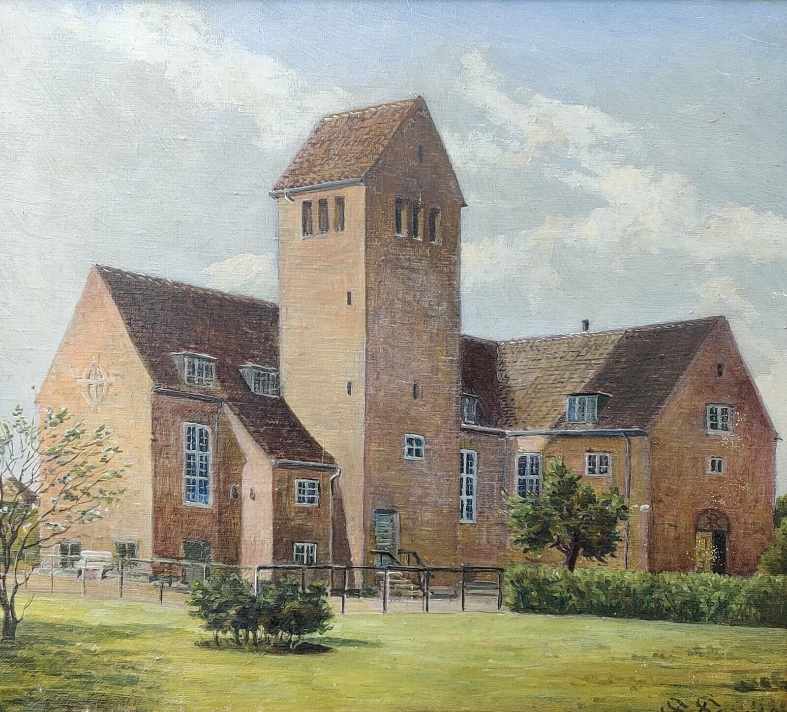 FREDERIKSHOLM CHURCH IN COPENHAGEN - original oil painting