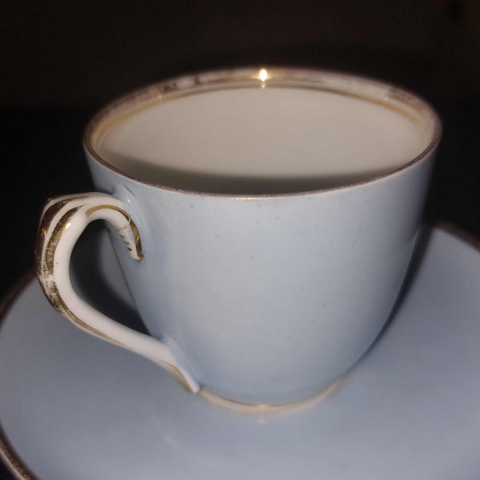 Art Nouveau porcelain cup and saucer from BG with butterfly decoration c 1900