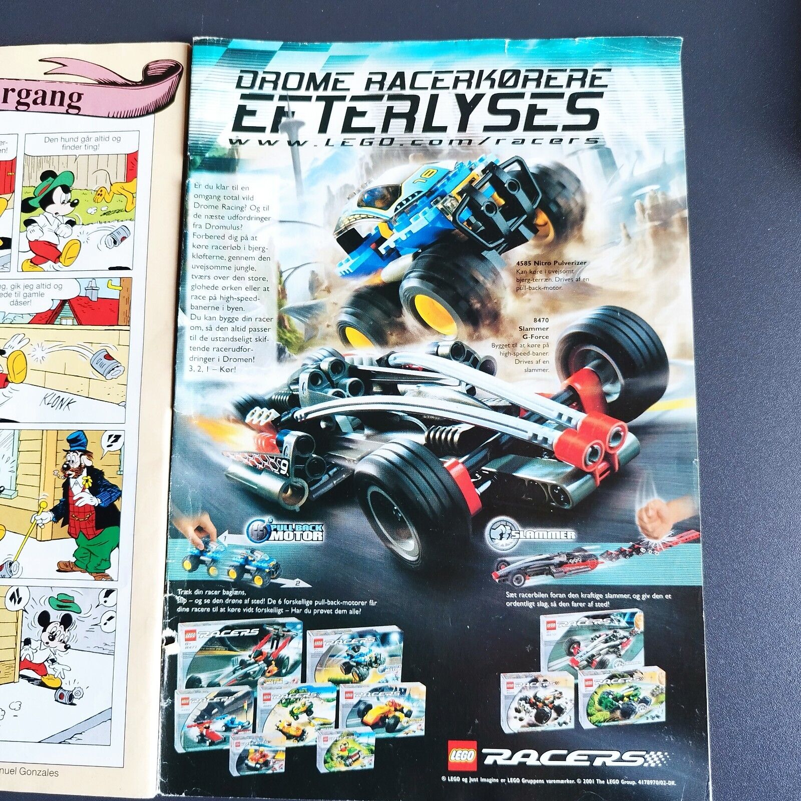 Lego Racers  and " E.T." ad in a Danish "Donald Duck" magazine no 12 / 2002