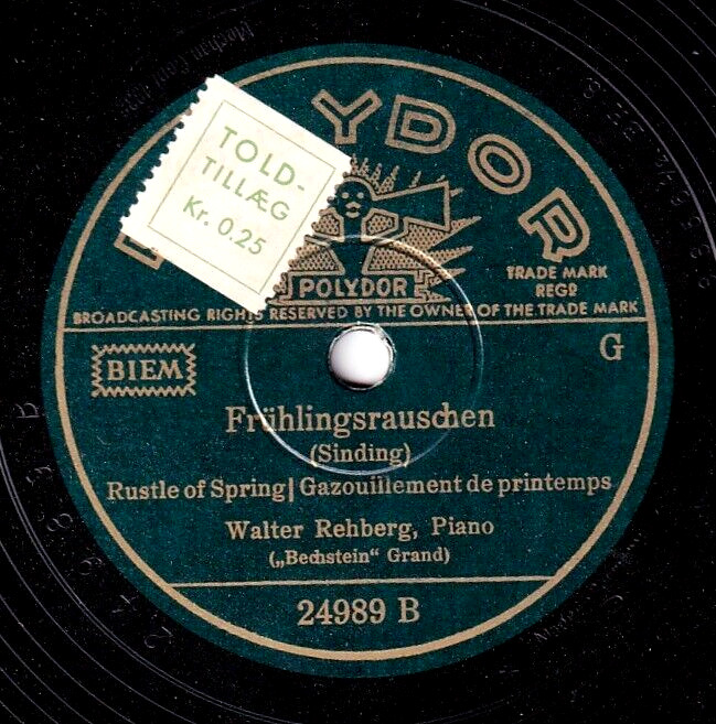 Rehberg Grieg (Troldhaugen) + Sinding (Frühlingsrauschen) Pol 24989 (10") NM(-)