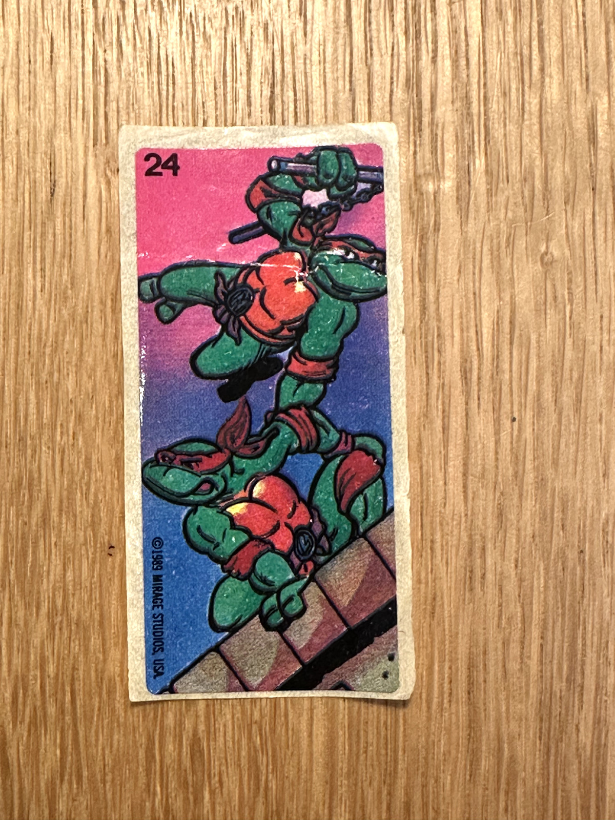 TEENAGE MUTANT NINJA TURTLES 1989 Mirage Studios BUBBLE GUM Sticker No 24