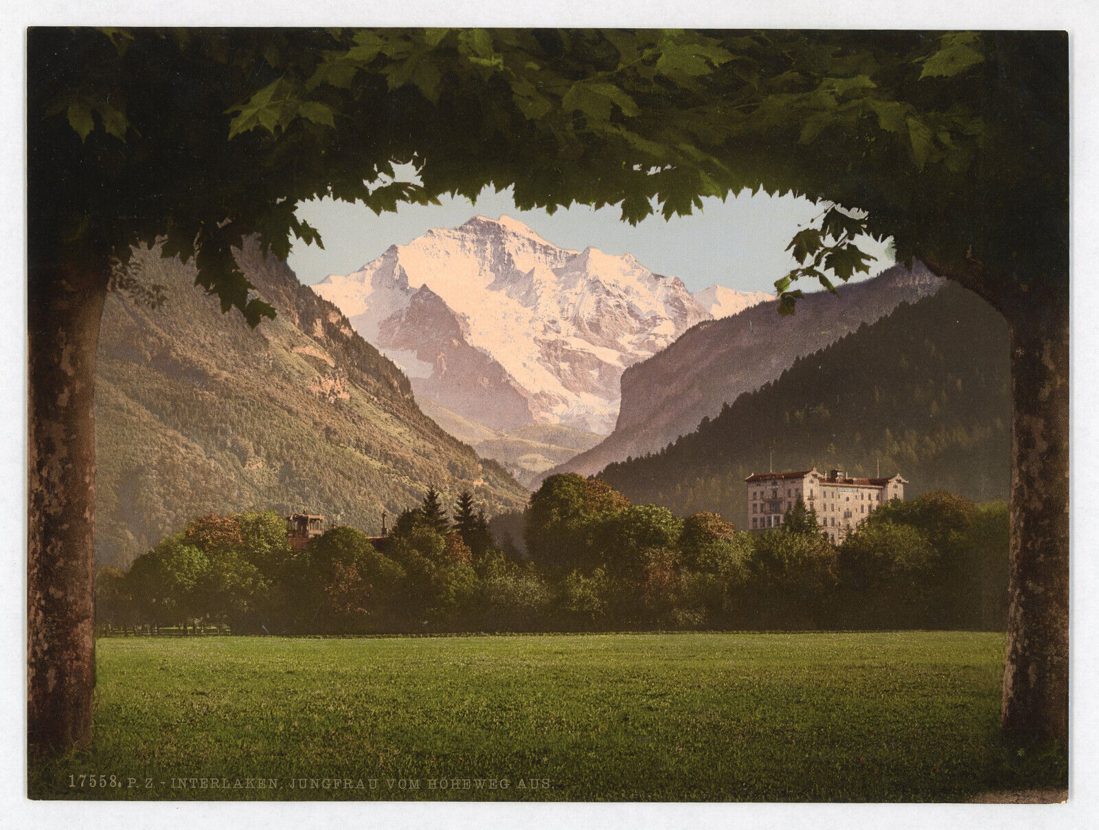 Photochrom prints--Color--1890-1900 / Interlaken /Jungfrau vom Höheweg Original