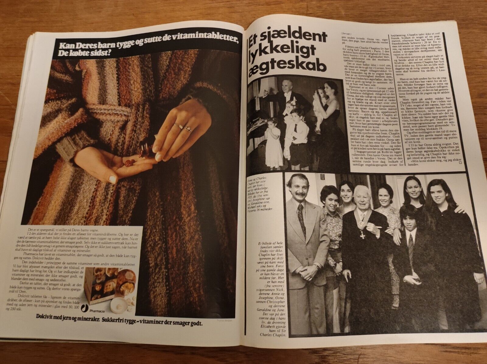 DORTHE KOLLO Tina Turner CHARLES CHAPLIN Jack Klugman 1977 Danish Magazine BB58