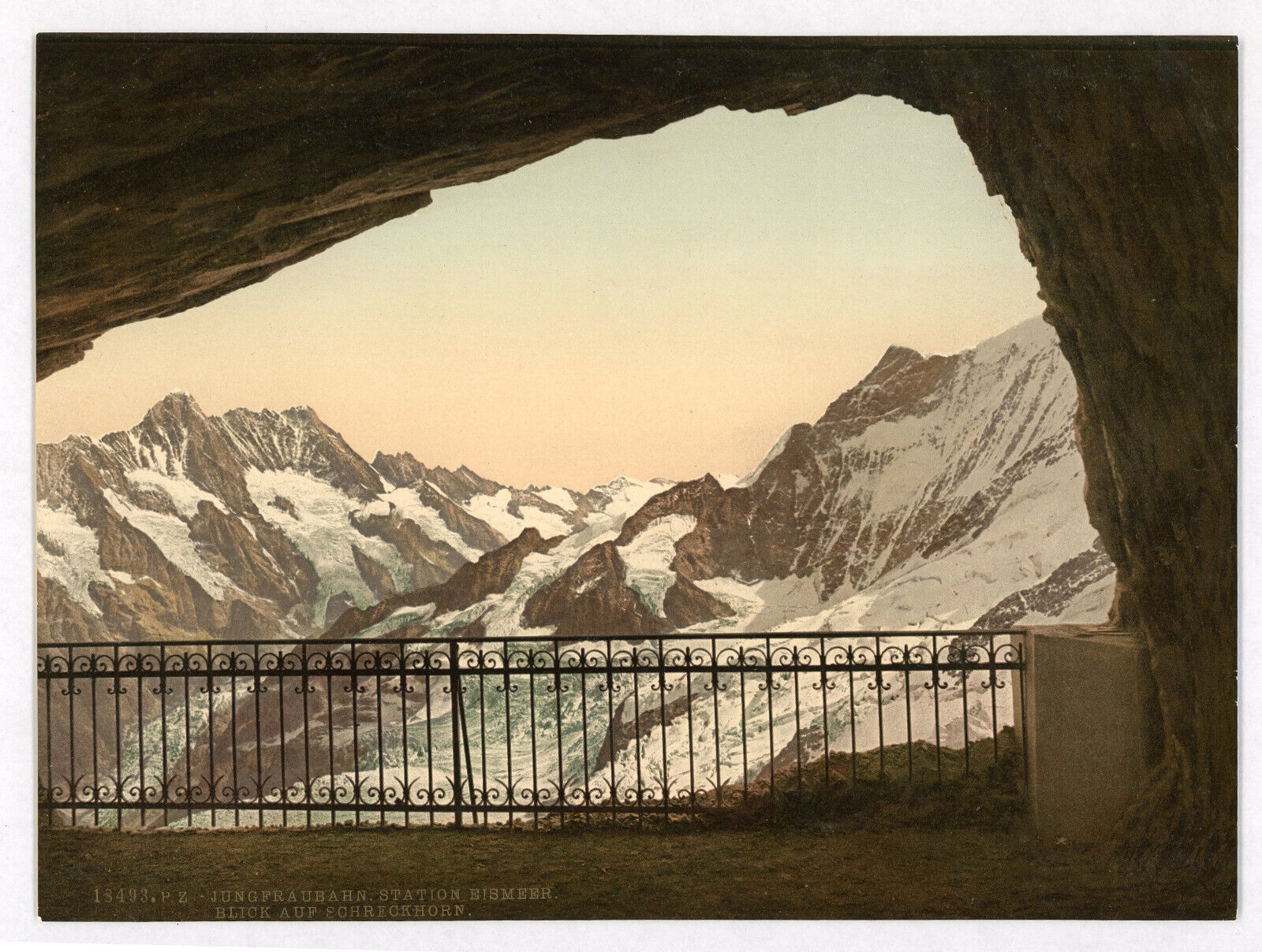 Photochrom prints--Color--1890-1900 / Jungfraubahn Monch and Eiger Original