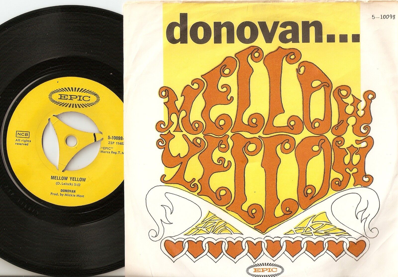 DONOVAN MELLOW YELLOW  SUNNY SOUTH KENSINGTON SWEDISH 45+PS 1966 MOD BEAT PSYCH