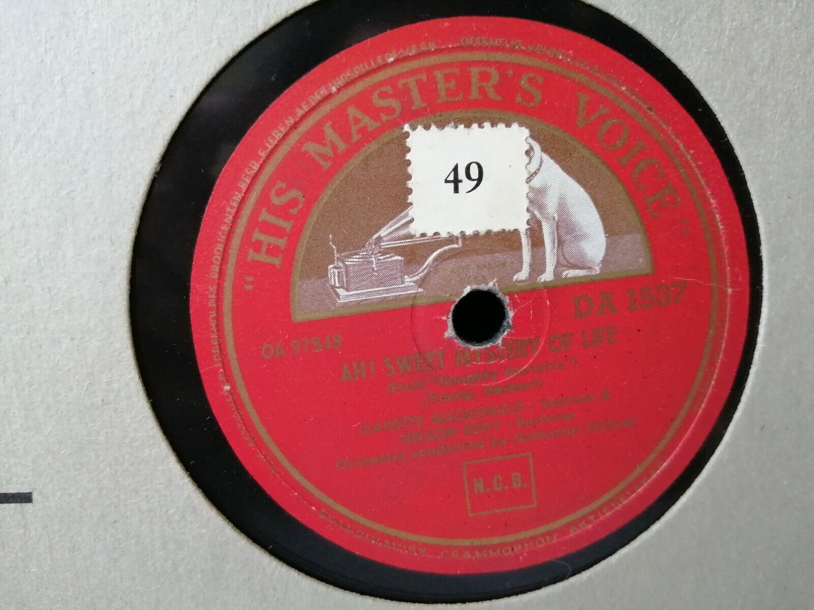 78 RPM  shellacJeanette MacDonaldNelson EddyAh! Sweet Mystery Of Life