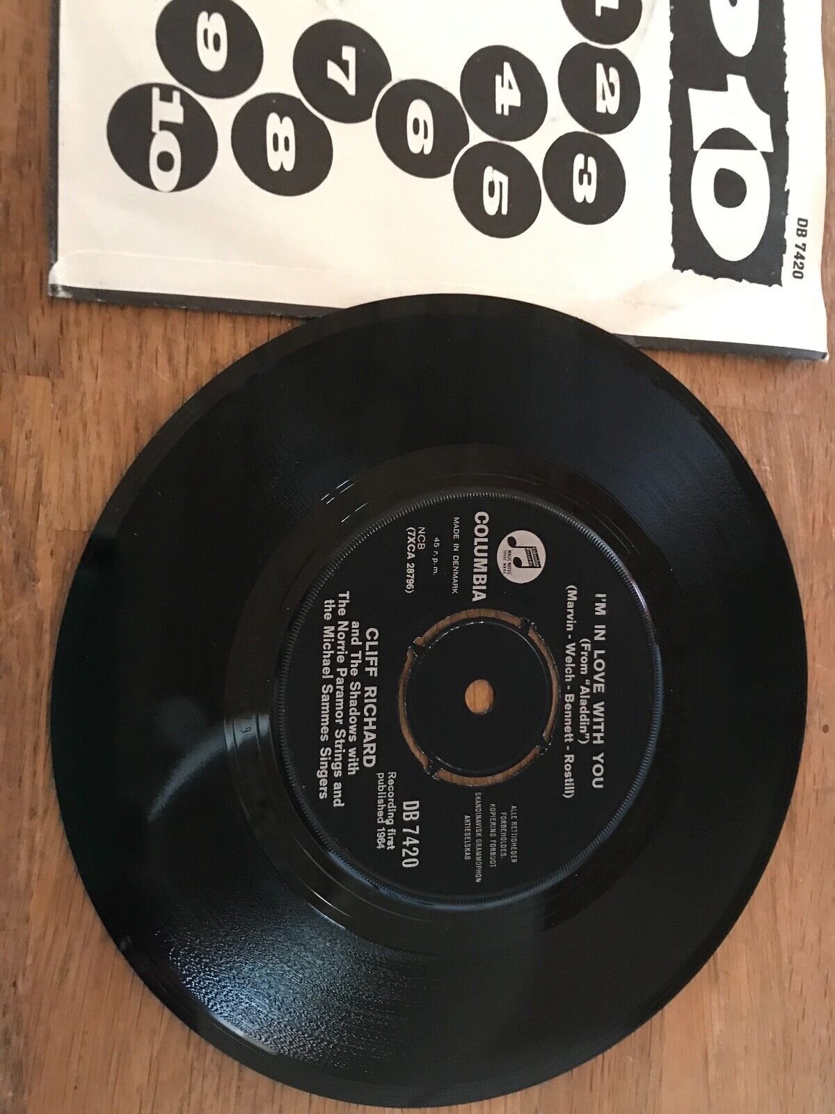 CLIFF RICHARD AND THE SHADOWS "I COULD EASILY FALL/" 1964 DANISH EMI COLUMBIA 7"