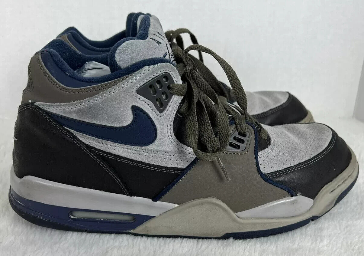 Nike Air Flight 89 Size 10.5 Mens Matte Silver Gray Slate Navy Blue 315793-041