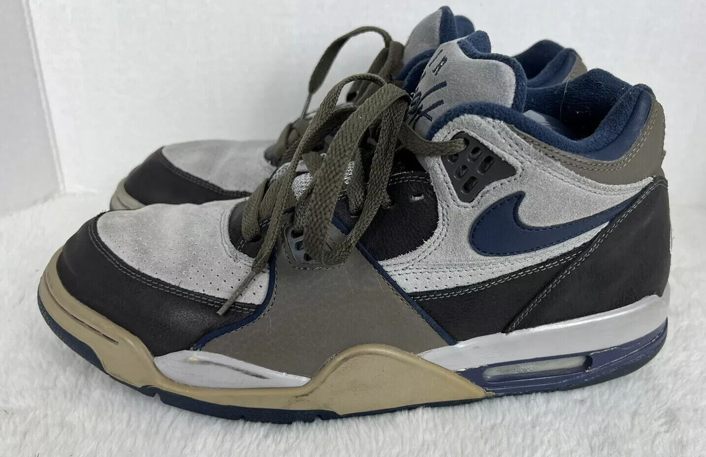 Nike Air Flight 89 Size 10.5 Mens Matte Silver Gray Slate Navy Blue 315793-041