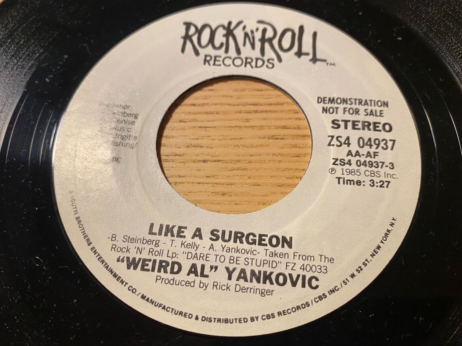 "WEIRD AL" YANKOVIC "LIKE A SURGEON" 1985 ROCK´N´ ROLL RECORDS USA PROMOTION 7"