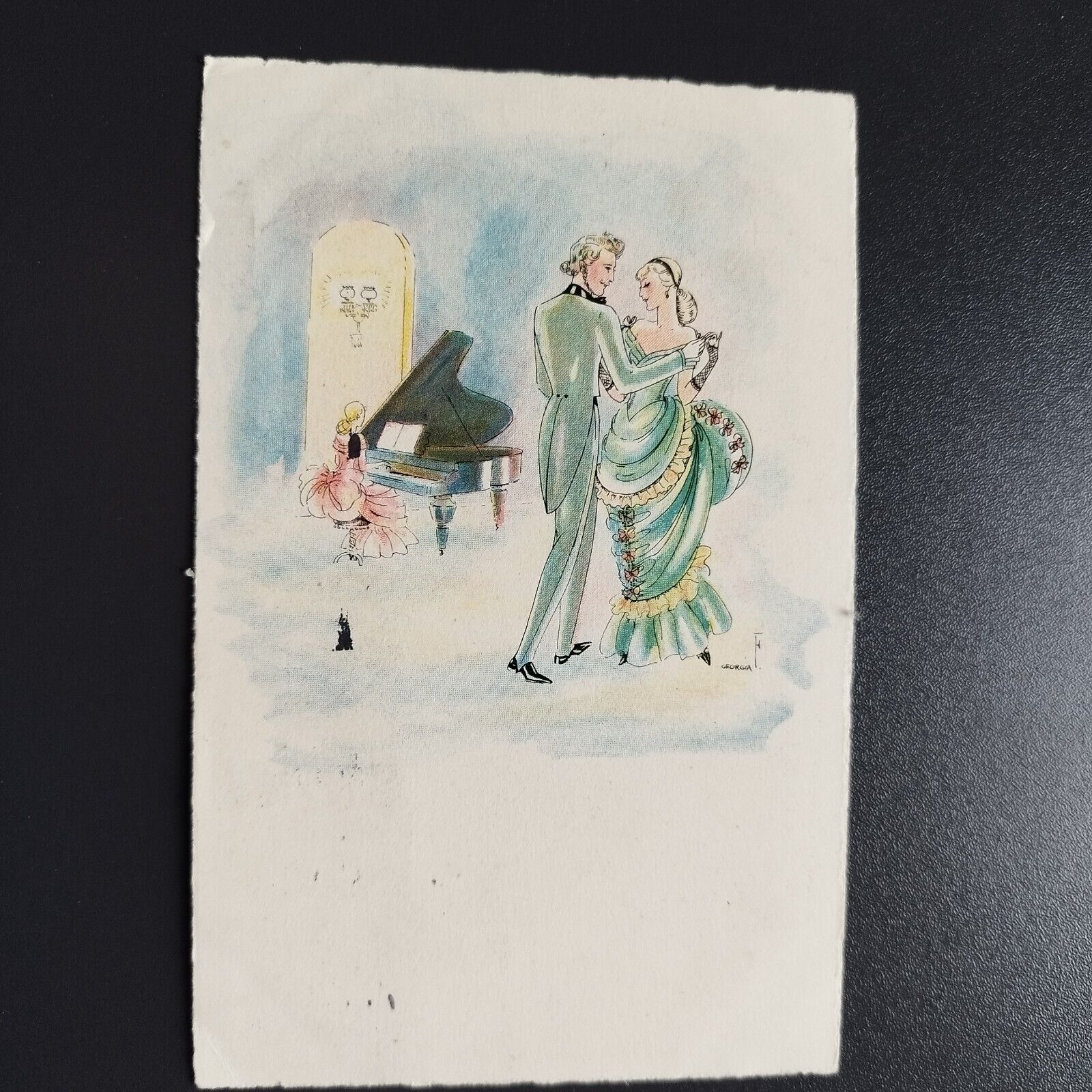 Denmark Charming old postcard posted in 1935 Christmas Greetings