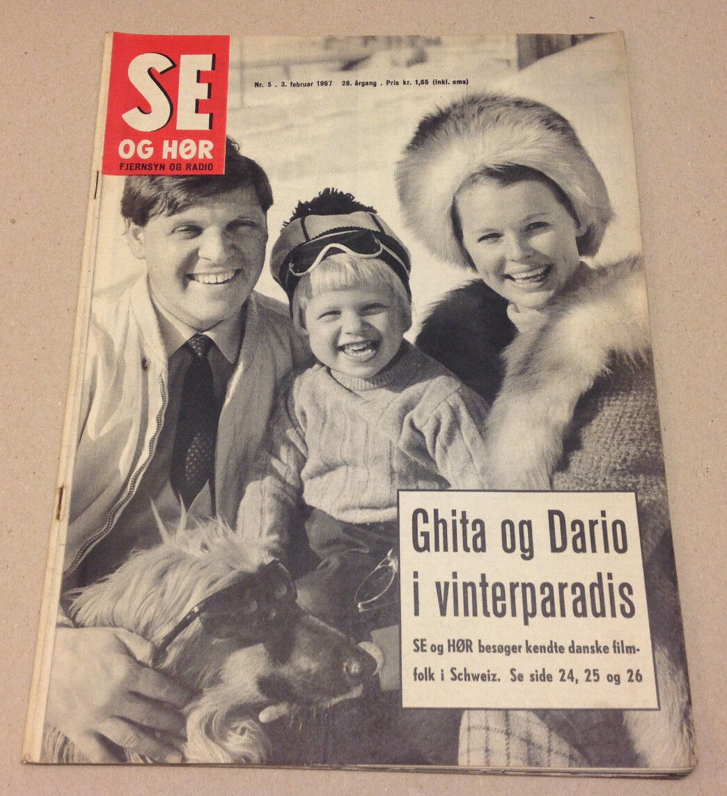 DARIO CAMPEOTTO GHITA NORBY AND CHILD FRONT COVER Vintage Danish Magazine 1967