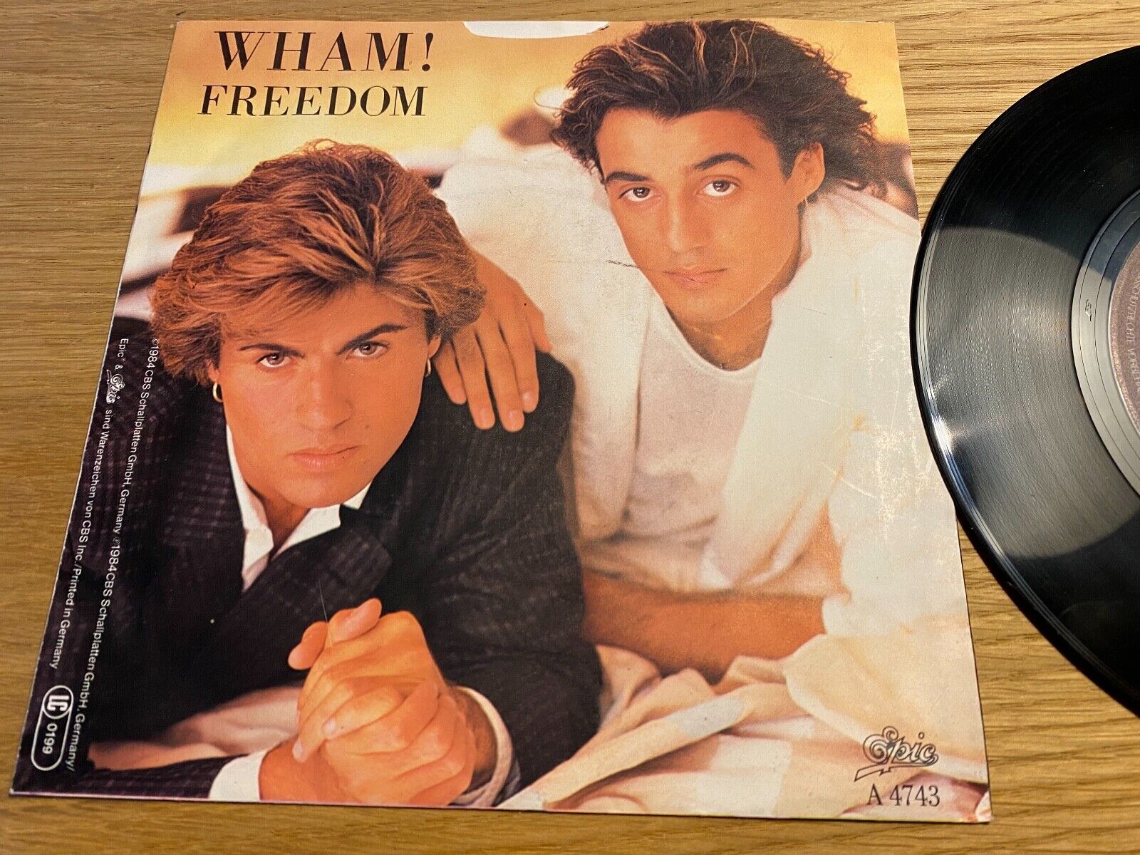 WHAM!/GEORGE MICHAEL "FREEDOME" 1984 EPIC RECORDS W GERMANY 7 INCH VINYL SINGLE