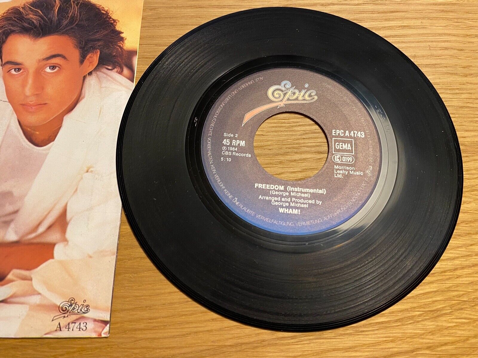 WHAM!/GEORGE MICHAEL "FREEDOME" 1984 EPIC RECORDS W GERMANY 7 INCH VINYL SINGLE