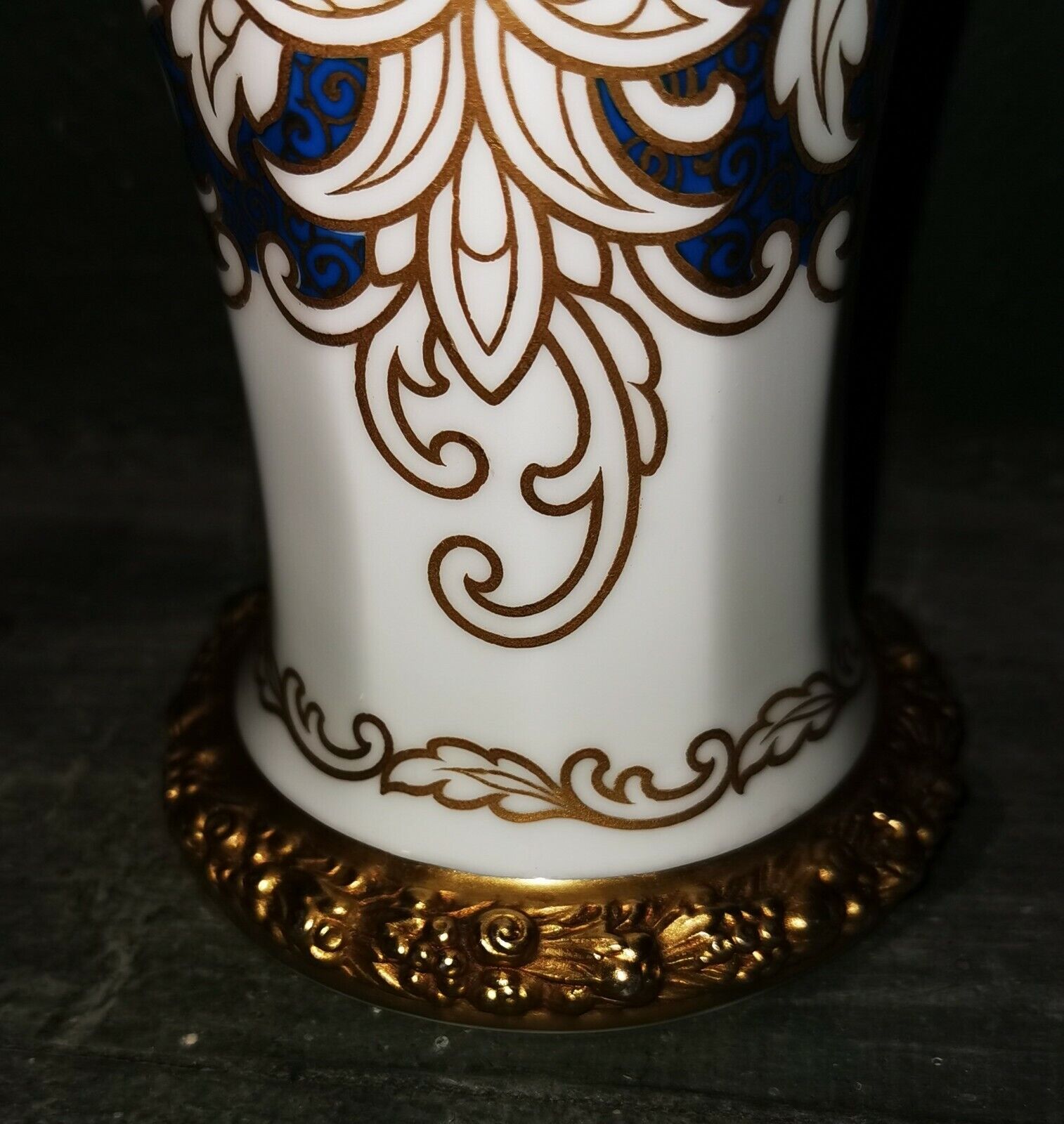 Vtg blue and gold decorated Art Nouveau Rosenthal Selb-Bavaria porcelain vase