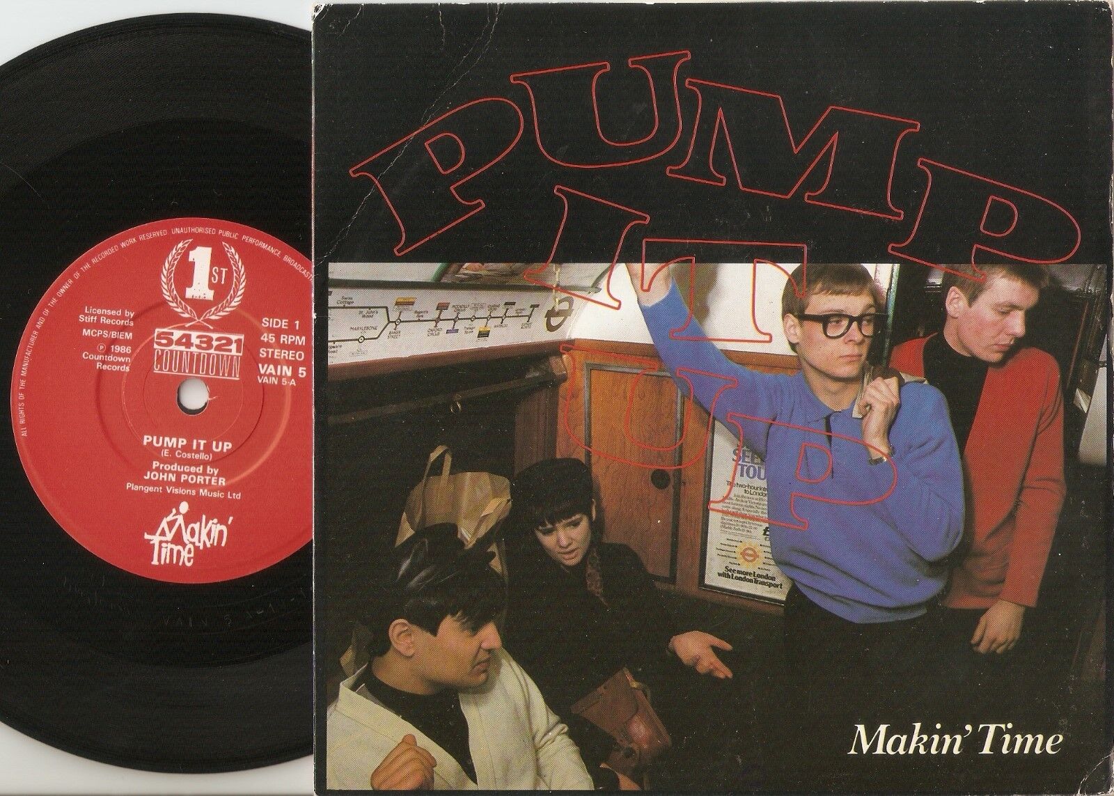 MAKIN` TIME PUMP IT UP  WALK 45+PS 1986 MOD PRIME MOVERS CHARLATANS E COSTELLO