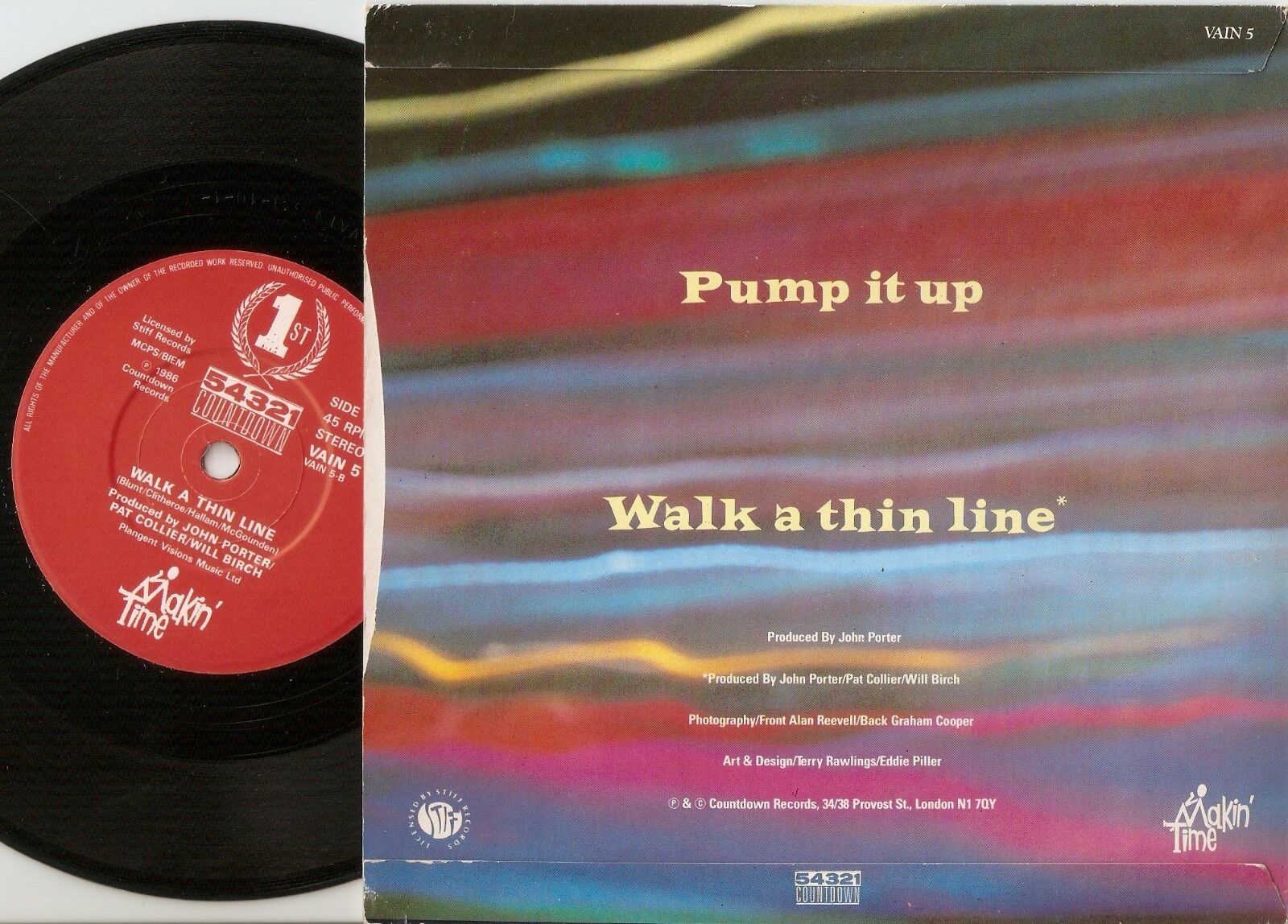 MAKIN` TIME PUMP IT UP  WALK 45+PS 1986 MOD PRIME MOVERS CHARLATANS E COSTELLO