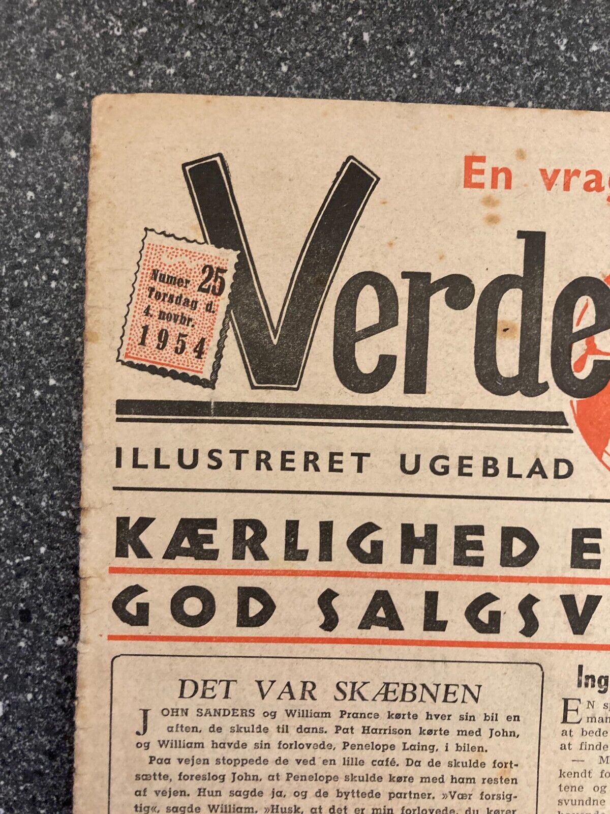 Mamie van Doren Joe Pocza Mr America Danish Magazine 1954 "Verden Rundt"