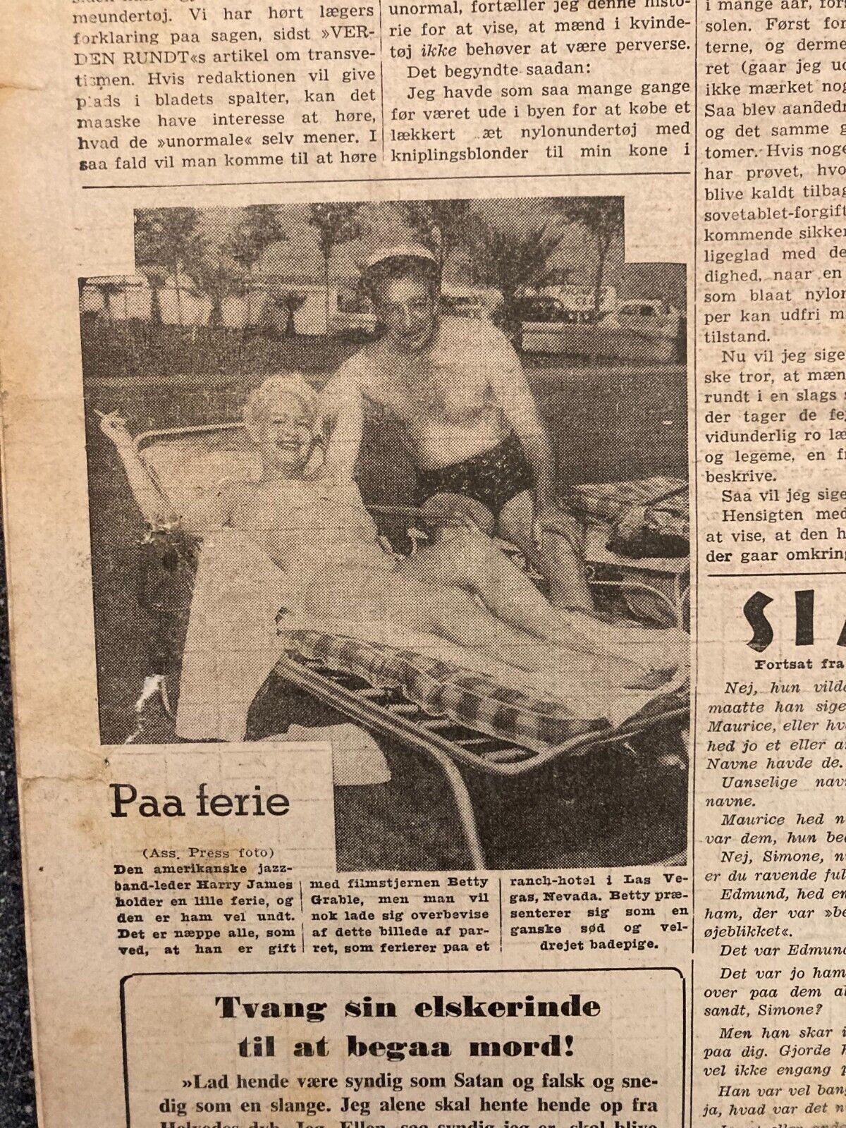 Mamie van Doren Joe Pocza Mr America Danish Magazine 1954 "Verden Rundt"