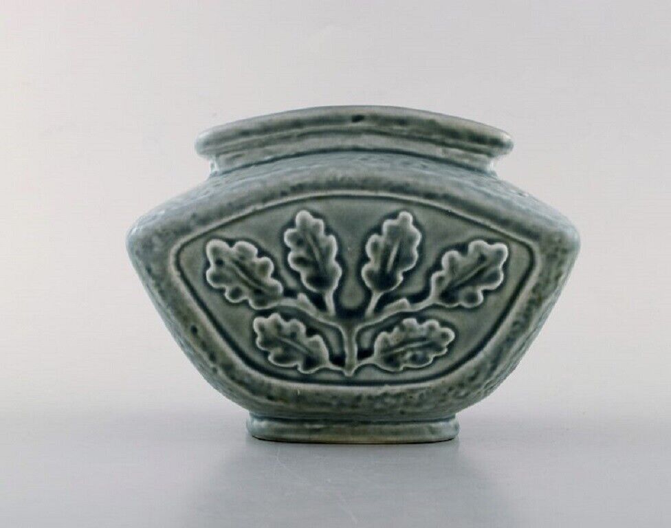 Carl-Harry Stålhane for Rörstrand Vase in glazed stoneware with foliage 1960s