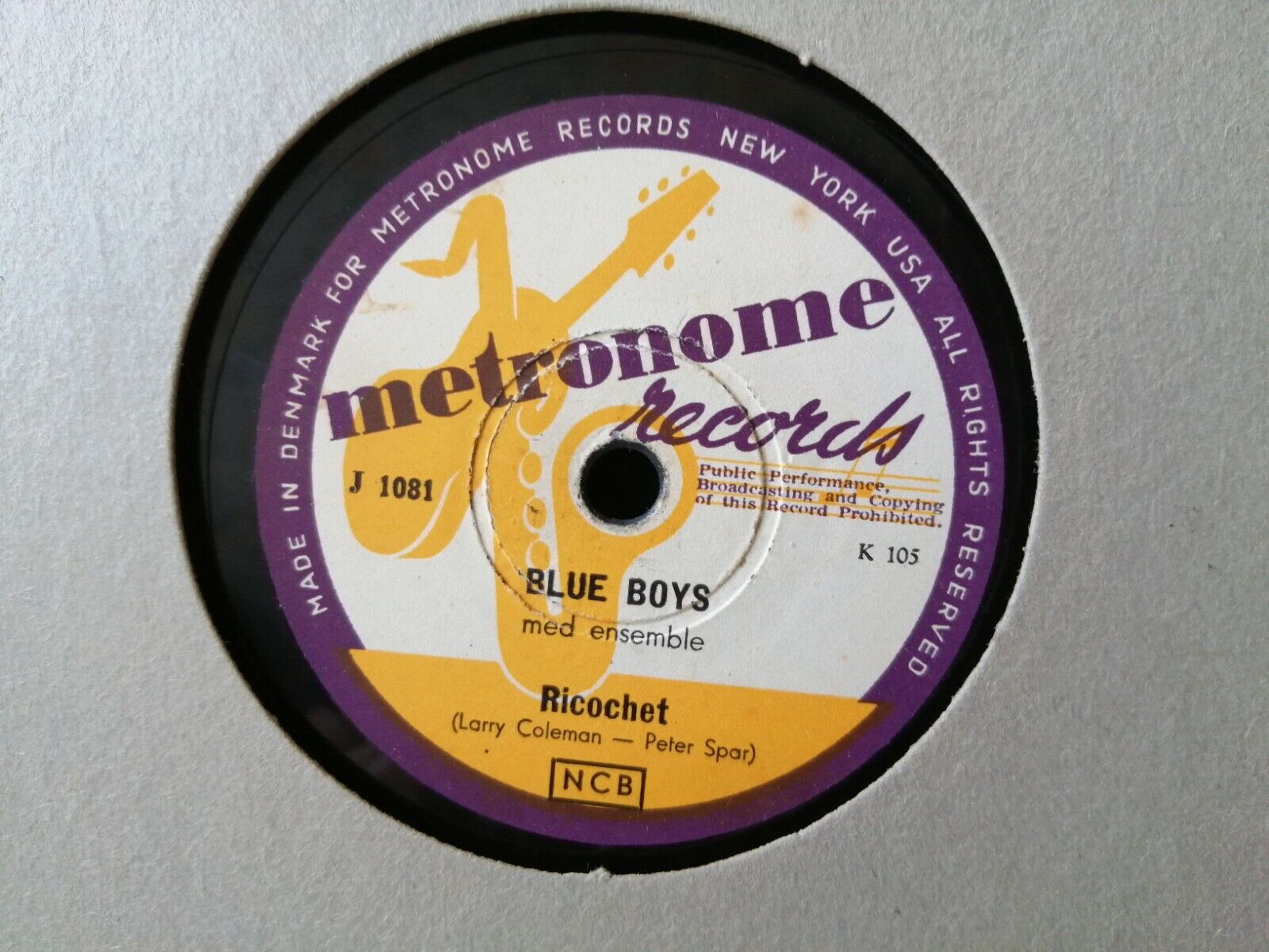 78 rpmBLUE BOYSDen Rigeste I verden /Ricochet Metronome RecordsDenmark