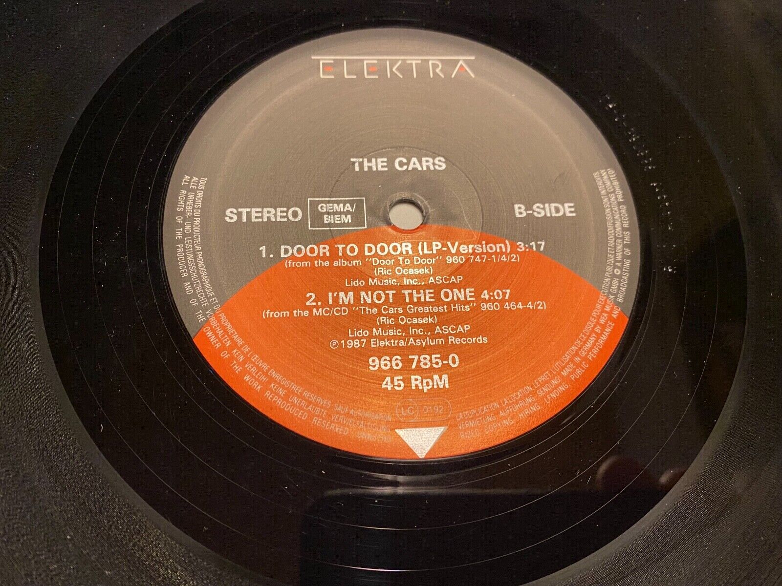 THE CARS "STRAP ME IN / DOOR TO DOOR / I´M NOT THE ONE" 1987 PROMOTIONAL MAXI 12