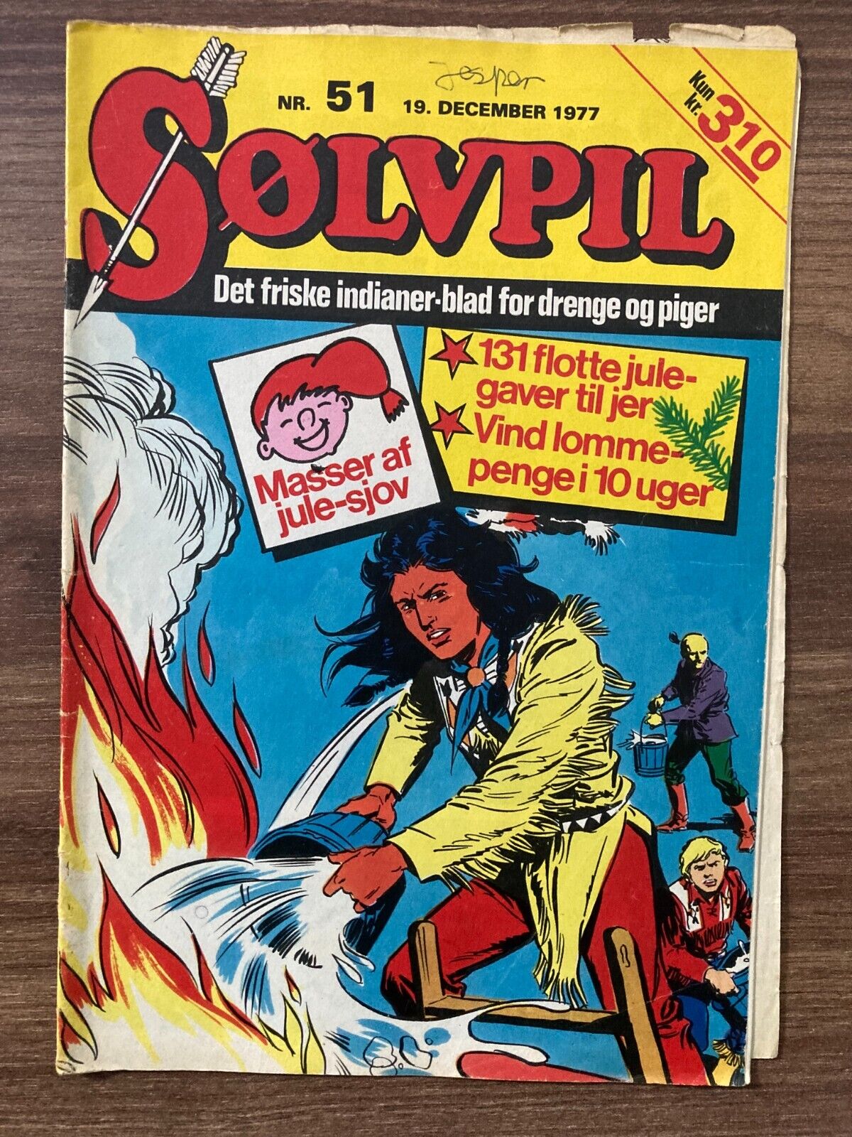 Terence Hill on the Back Cover Danish Magazine/Comic SØLVPIL 1977 17x25cm