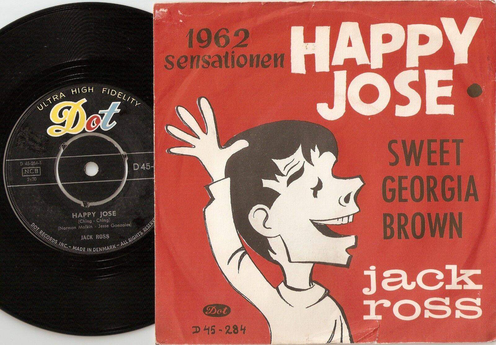 JACK ROSS HAPPY JOSE  SWEET GEORGIA BROWN DANISH 45+PS 1962 MEXICAN BEAT JAZZ