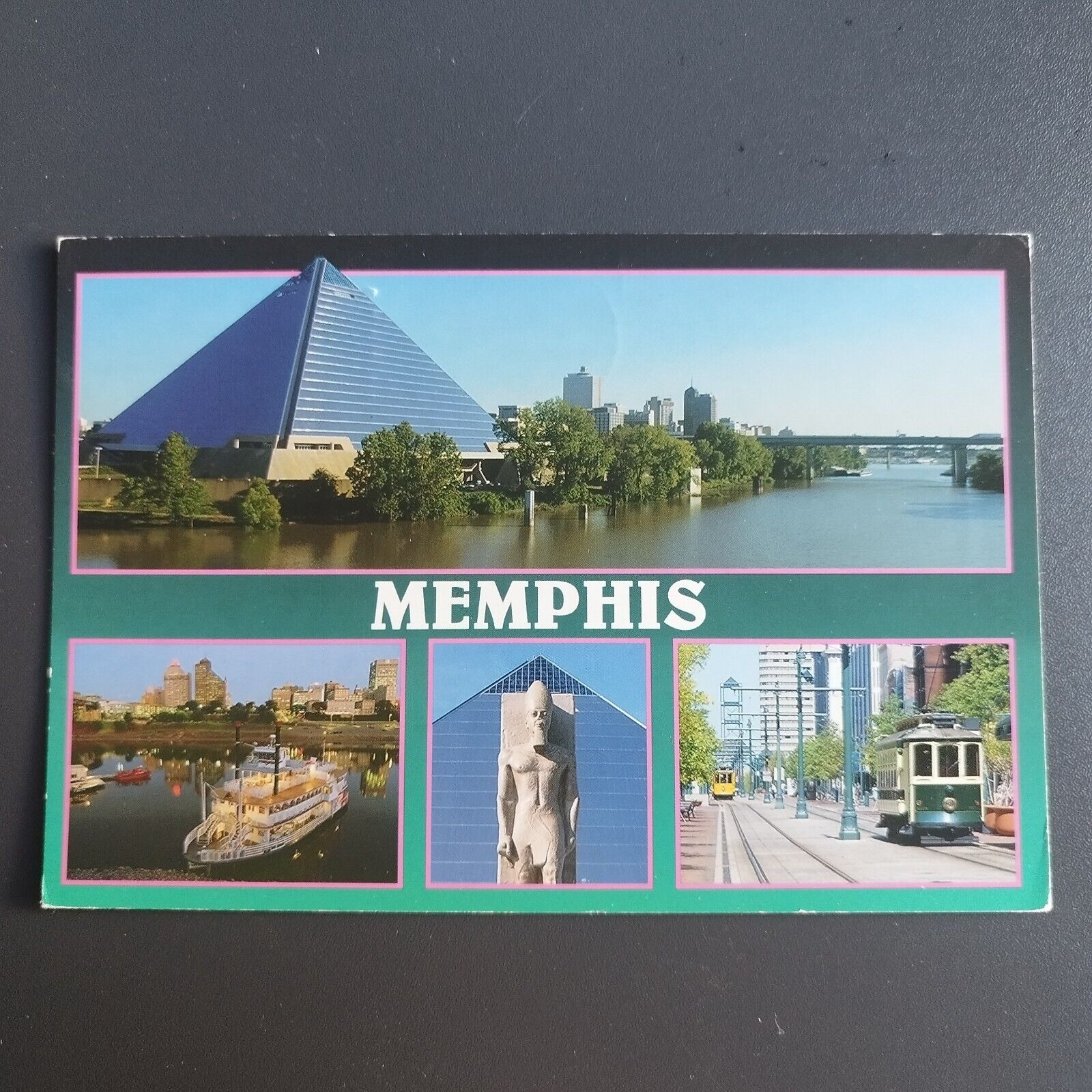 Tennessee Memphis The Memphis Pyramid Trolleys on Main Street -1995