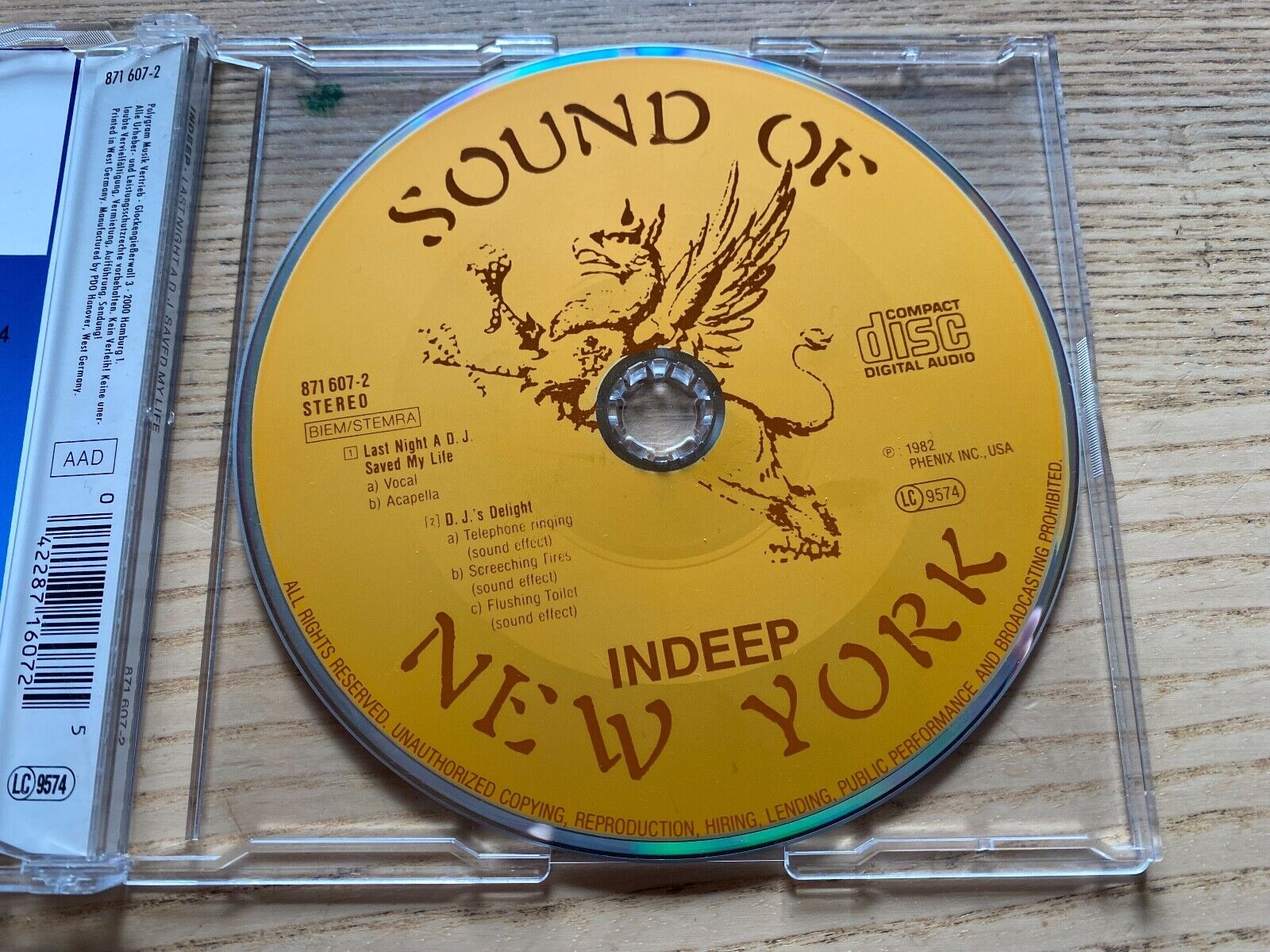 INDEEP "LAST NIGHT A DJ SAED MY LIFE" 2 REMIXED TRACK 1982 CD SINGLE METRONOME**