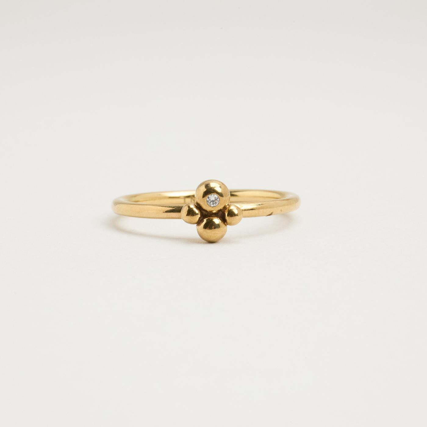 Ring with and zircon in 8K Gold size 7¾ | Solid Gold | Premium Real